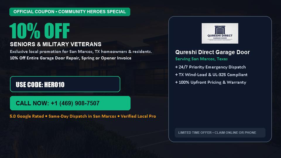 Qureshi Direct Garage Door 10% OFF Seniors & Military Veterans